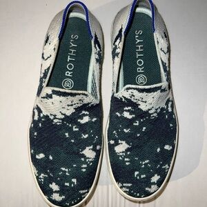 ROTHY’S Rothy's Shibori Sneakers Shoes Sea Green Tye Dye Slip On Womens Size7.5